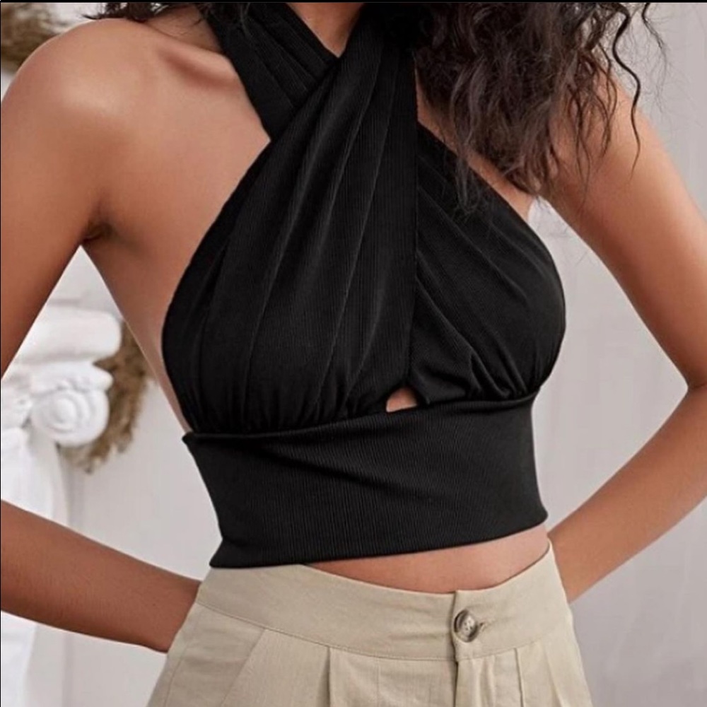 Black crossover top